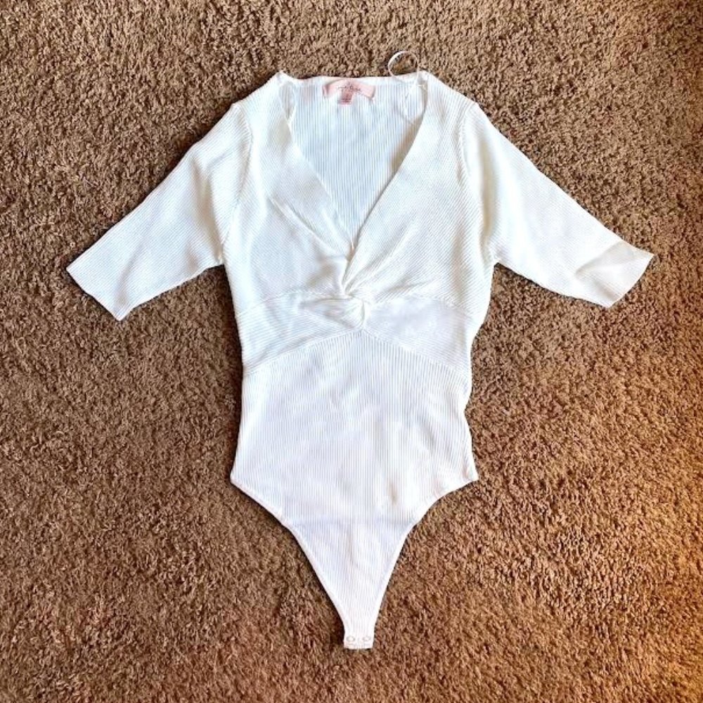 Half Sleeve Ribbed Bodysuit